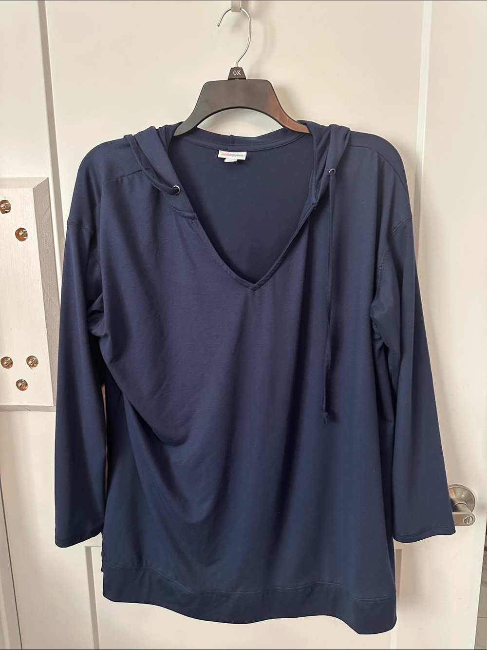 LuLaRoe Navy V-Neck Hoodie Pullover